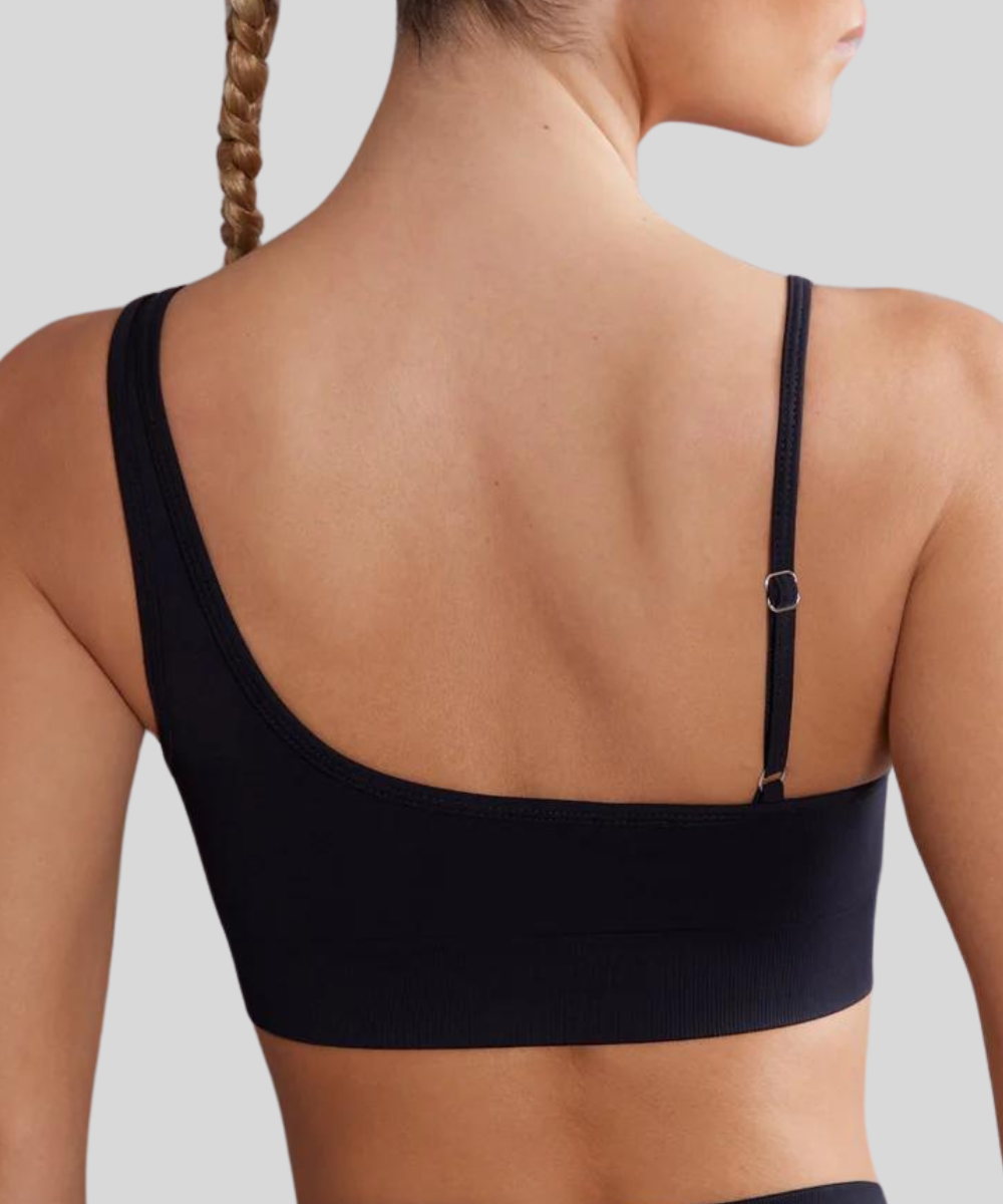 Power Asymmetric Sports Bra - Onyx