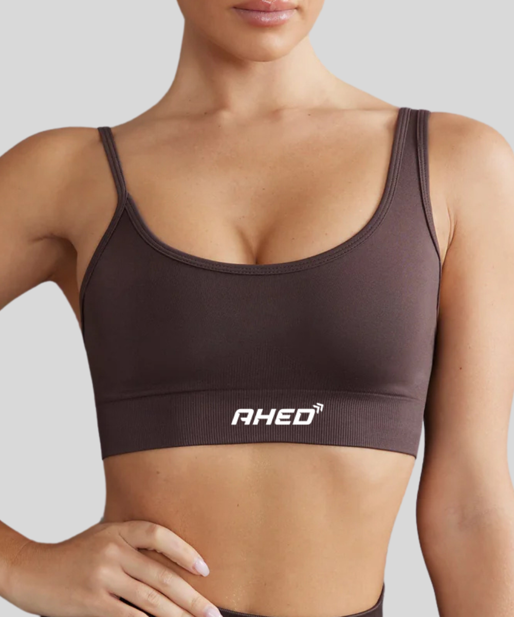 Power Asymmetric Sports Bra - Cappuccino