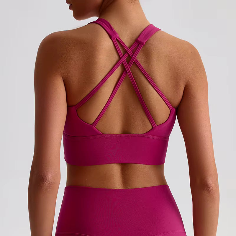 Buttery Soft Sports Bra - Magenta Pink